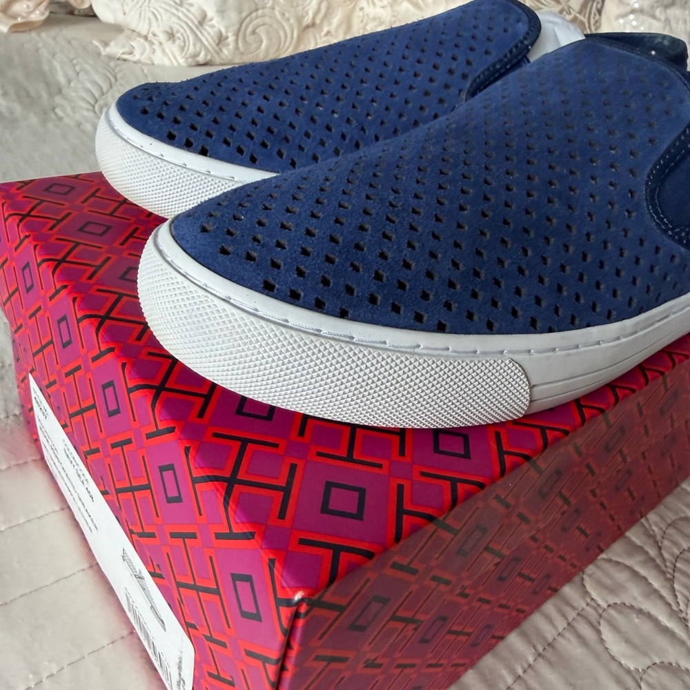 Tory Burch - Navy Blue Slip-On Sneakers - NWOT - Picture 6 of 11